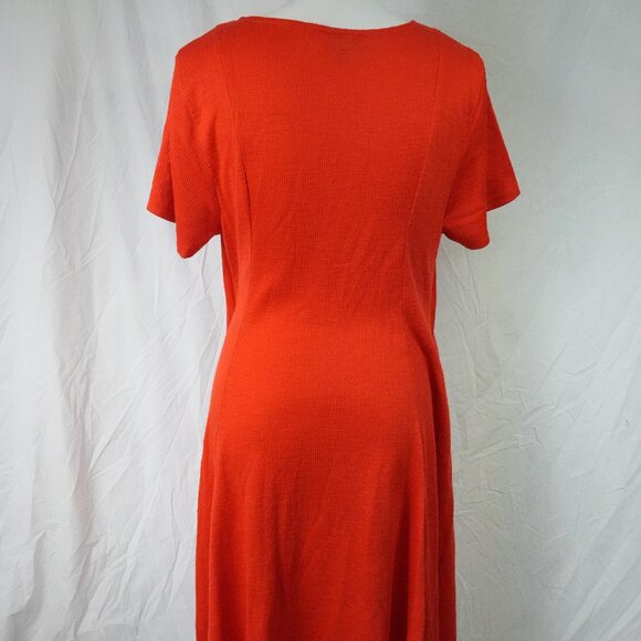Ribbed Retro Vibe Orange Torrid Size 1 Short Sleeve Dress with Pockets - Picture 5 of 7